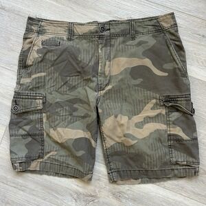 ARIZONA JEAN 90s Y2K Cargo Short Sz 36 Desert Camo Military Utility Loose Grunge